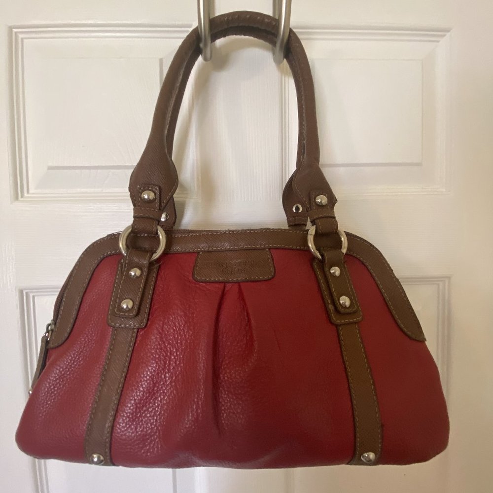 Tignanello deep red leather handbag
